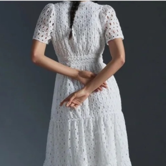 ANTHROPOLOGIE Eyelet Edition : The Somerset Maxi Dress Women's Size M NWT - Picture 2 of 4